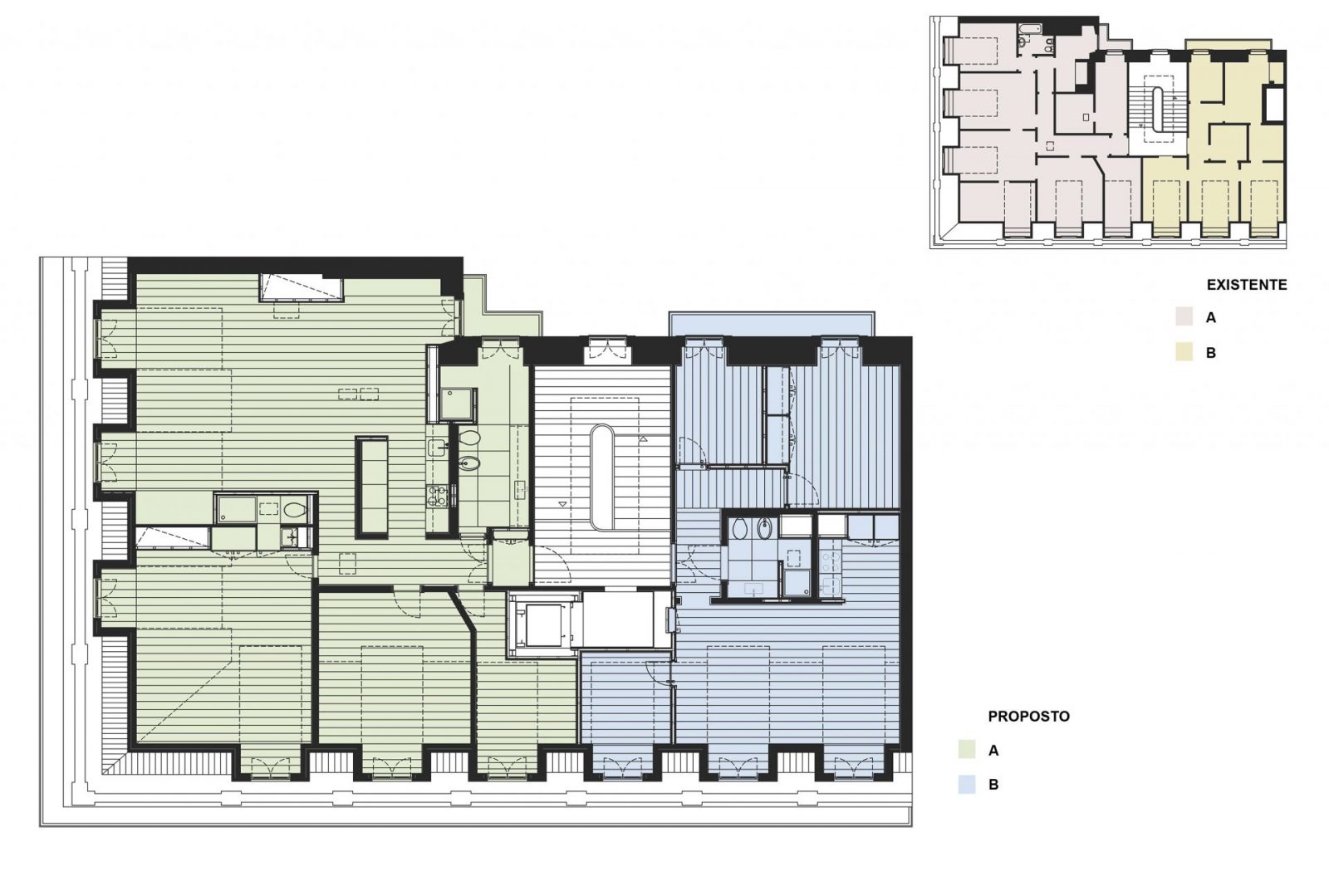 <b>Planta Frações</b> Existente e Proposto